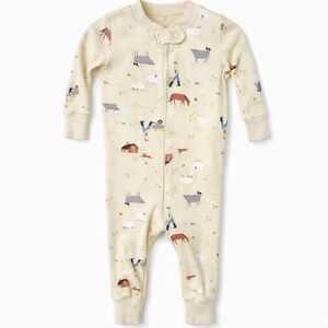 Hanna Andersson Farm Print Zip Sleeper 12–18M